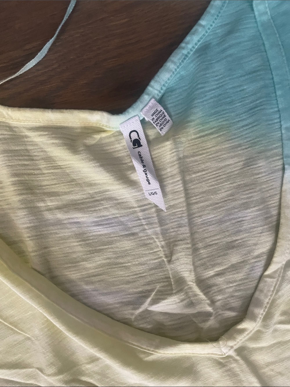 Cable & Gauge Pastel Tie-Dye V-Neck Short Sleeve Top - Picture 2 of 4